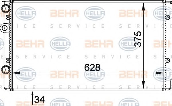 BEHR HELLA SERVICE 8MK 376 714-541 Радиатор, охлаждение двигателя 