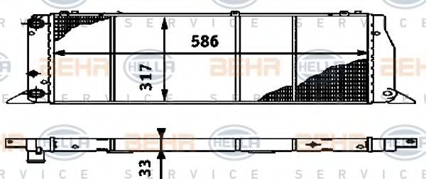 BEHR HELLA SERVICE 8MK 376 714-571 Радиатор, охлаждение двигателя для AUDI 90 (Ауди 90) BEHR HELLA SERVICE 8MK 376 714-571 Радиатор, охлаждение двигателя для AUDI 90 (Ауди 90)
