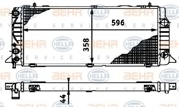 BEHR HELLA SERVICE 8MK 376 714-771 Радиатор, охлаждение двигателя для AUDI 90 (Ауди 90) BEHR HELLA SERVICE 8MK 376 714-771 Радиатор, охлаждение двигателя для AUDI 90 (Ауди 90)