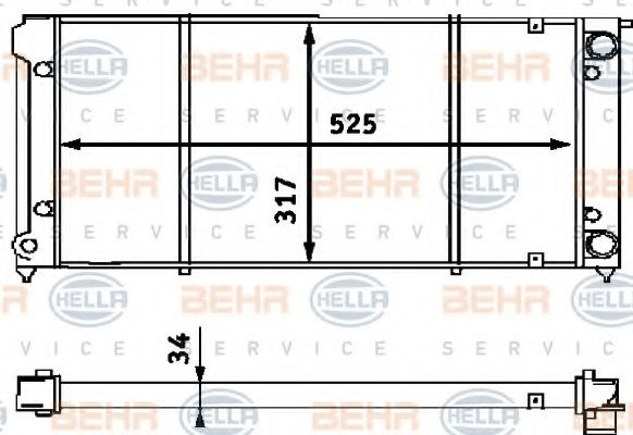 BEHR HELLA SERVICE 8MK 376 714-791 Радиатор, охлаждение двигателя для VOLKSWAGEN (Фольксваген) BEHR HELLA SERVICE 8MK 376 714-791 Радиатор, охлаждение двигателя для VOLKSWAGEN (Фольксваген)