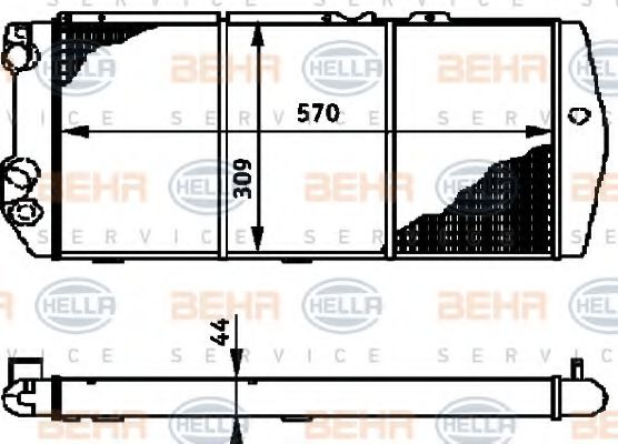 BEHR HELLA SERVICE 8MK 376 715-001 Радиатор, охлаждение двигателя для AUDI 100 (Ауди 100) BEHR HELLA SERVICE 8MK 376 715-001 Радиатор, охлаждение двигателя для AUDI 100 (Ауди 100)