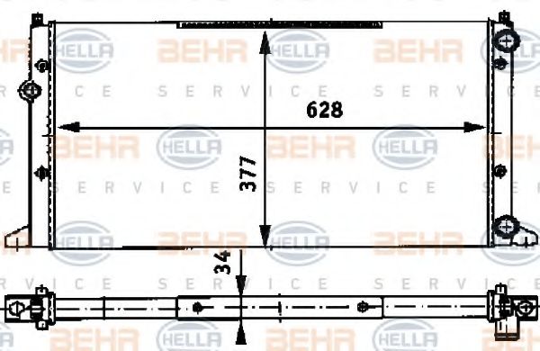 BEHR HELLA SERVICE 8MK 376 715-021 Радиатор, охлаждение двигателя 