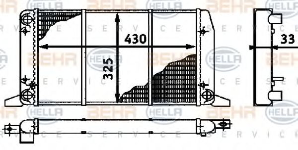 BEHR HELLA SERVICE 8MK 376 715-071 Радиатор, охлаждение двигателя для AUDI 4000 (Ауди 4000) BEHR HELLA SERVICE 8MK 376 715-071 Радиатор, охлаждение двигателя для AUDI 4000 (Ауди 4000)