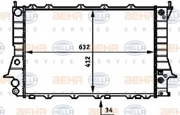 BEHR HELLA SERVICE 8MK 376 715-081 Радиатор, охлаждение двигателя 