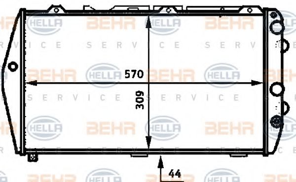BEHR HELLA SERVICE 8MK 376 715-141 Радиатор, охлаждение двигателя 