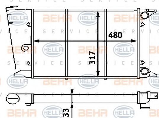 BEHR HELLA SERVICE 8MK 376 715-221 Радиатор, охлаждение двигателя для VOLKSWAGEN SCIROCCO (Фольксваген Сcироccо) BEHR HELLA SERVICE 8MK 376 715-221 Радиатор, охлаждение двигателя для VOLKSWAGEN SCIROCCO (Фольксваген Сcироccо)