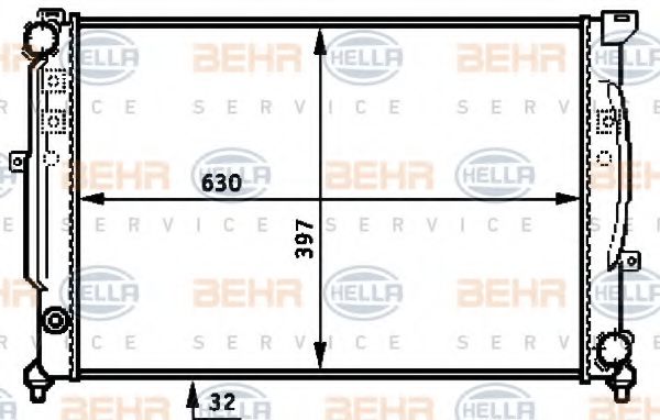 BEHR HELLA SERVICE 8MK 376 715-331 Радиатор, охлаждение двигателя 
