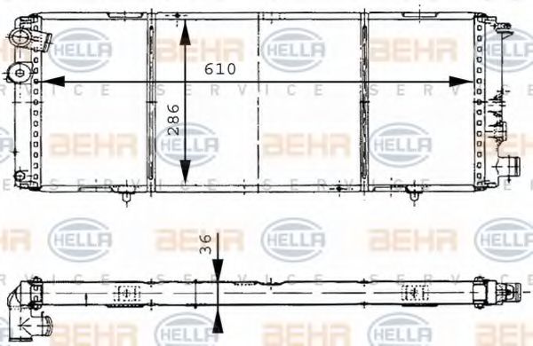 BEHR HELLA SERVICE 8MK 376 715-351 Радиатор, охлаждение двигателя для PEUGEOT (Пежо) BEHR HELLA SERVICE 8MK 376 715-351 Радиатор, охлаждение двигателя для PEUGEOT (Пежо)