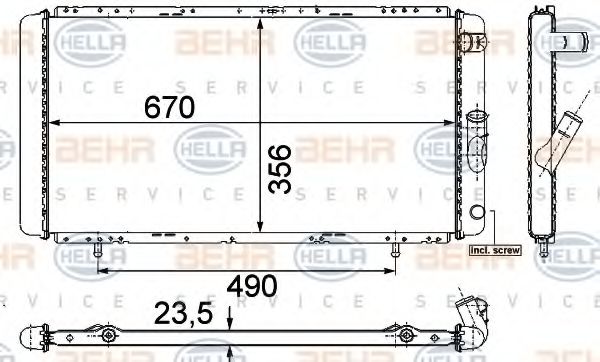 BEHR HELLA SERVICE 8MK 376 715-361 Радиатор, охлаждение двигателя для RENAULT ESPACE (Рено Эспаcэ) BEHR HELLA SERVICE 8MK 376 715-361 Радиатор, охлаждение двигателя для RENAULT ESPACE (Рено Эспаcэ)