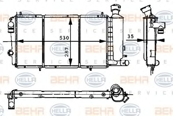 BEHR HELLA SERVICE 8MK 376 715-371 Радиатор, охлаждение двигателя 