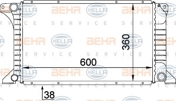 BEHR HELLA SERVICE 8MK 376 715-471 Радиатор, охлаждение двигателя 