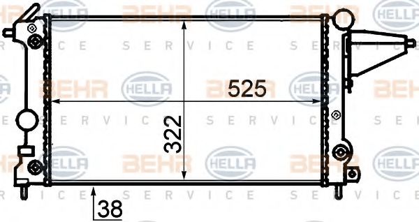 BEHR HELLA SERVICE 8MK 376 715-481 Радиатор, охлаждение двигателя 