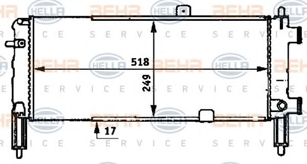 BEHR HELLA SERVICE 8MK 376 715-661 Радиатор, охлаждение двигателя для OPEL CORSA A (Опель Cорса а) BEHR HELLA SERVICE 8MK 376 715-661 Радиатор, охлаждение двигателя для OPEL CORSA A (Опель Cорса а)