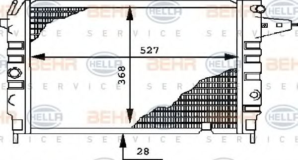 BEHR HELLA SERVICE 8MK 376 715-711 Радиатор, охлаждение двигателя 