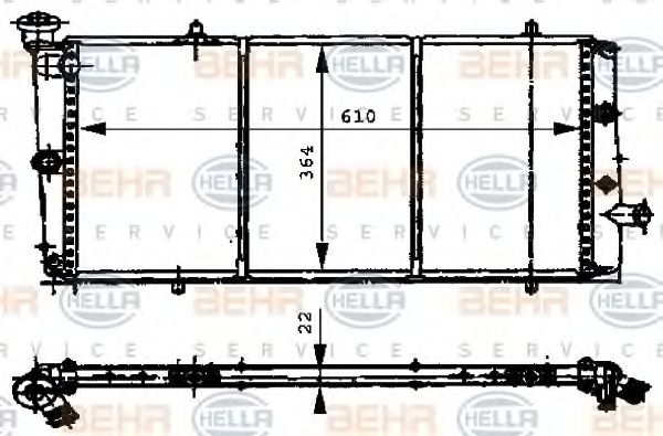 BEHR HELLA SERVICE 8MK 376 716-001 Радиатор, охлаждение двигателя для PEUGEOT 309 II (Пежо 309 2) BEHR HELLA SERVICE 8MK 376 716-001 Радиатор, охлаждение двигателя для PEUGEOT 309 II (Пежо 309 2)