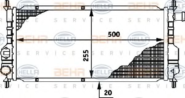 BEHR HELLA SERVICE 8MK 376 716-101 Радиатор, охлаждение двигателя 