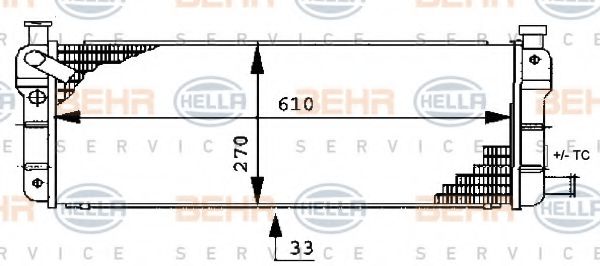BEHR HELLA SERVICE 8MK 376 716-131 Радиатор, охлаждение двигателя для PEUGEOT 205 II (Пежо 205 2) BEHR HELLA SERVICE 8MK 376 716-131 Радиатор, охлаждение двигателя для PEUGEOT 205 II (Пежо 205 2)