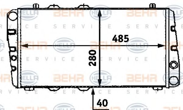 BEHR HELLA SERVICE 8MK 376 716-221 Радиатор, охлаждение двигателя 