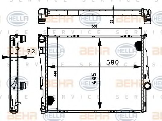 BEHR HELLA SERVICE 8MK 376 716-241 Радиатор, охлаждение двигателя 