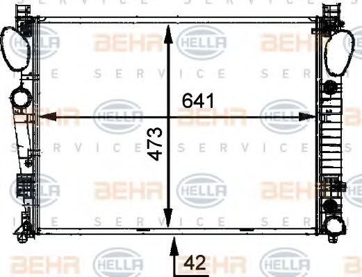 BEHR HELLA SERVICE 8MK 376 716-331 Радиатор, охлаждение двигателя 