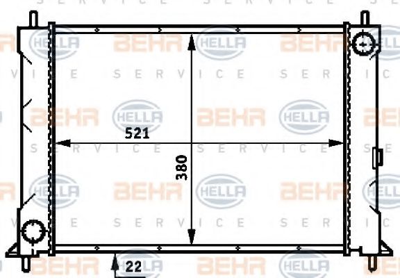 BEHR HELLA SERVICE 8MK 376 716-361 Радиатор, охлаждение двигателя 