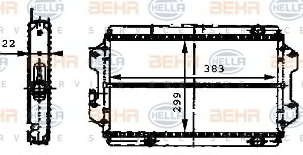 BEHR HELLA SERVICE 8MK 376 716-401 Радиатор, охлаждение двигателя 