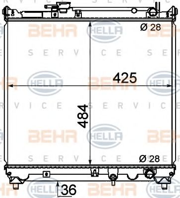 BEHR HELLA SERVICE 8MK 376 716-421 Радиатор, охлаждение двигателя 