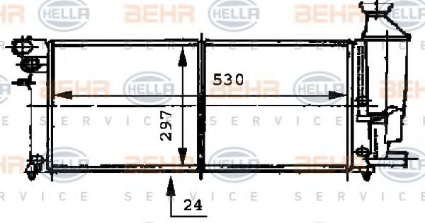 BEHR HELLA SERVICE 8MK 376 716-471 Радиатор, охлаждение двигателя 