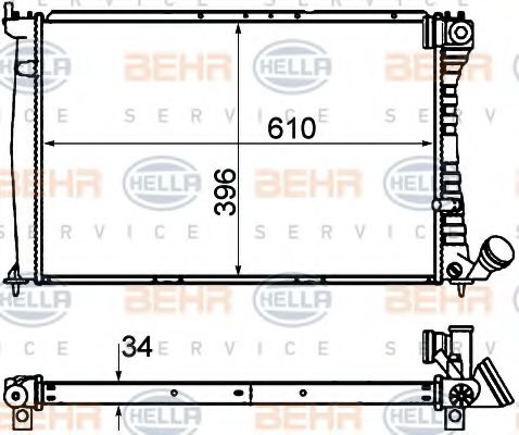 BEHR HELLA SERVICE 8MK 376 716-501 Радиатор, охлаждение двигателя для CITROëN (Cитроëн) BEHR HELLA SERVICE 8MK 376 716-501 Радиатор, охлаждение двигателя для CITROëN (Cитроëн)
