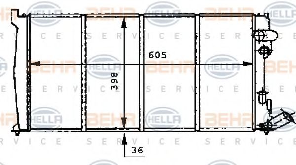 BEHR HELLA SERVICE 8MK 376 716-511 Радиатор, охлаждение двигателя 