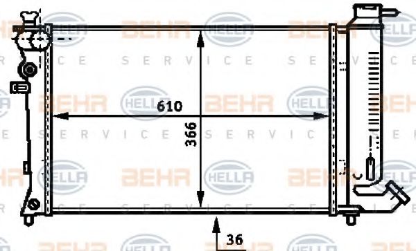 BEHR HELLA SERVICE 8MK 376 716-581 Радиатор, охлаждение двигателя 