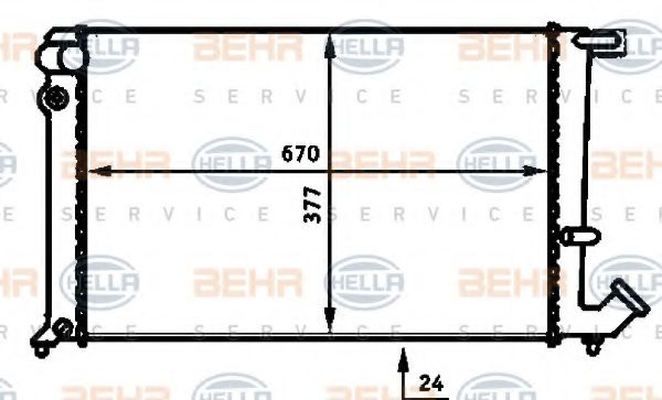 BEHR HELLA SERVICE 8MK 376 716-591 Радиатор, охлаждение двигателя для PEUGEOT (Пежо) BEHR HELLA SERVICE 8MK 376 716-591 Радиатор, охлаждение двигателя для PEUGEOT (Пежо)