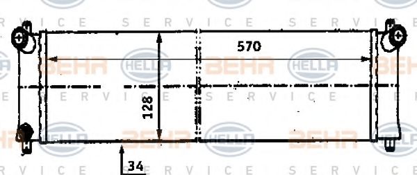 BEHR HELLA SERVICE 8MK 376 716-651 Радиатор, охлаждение двигателя 