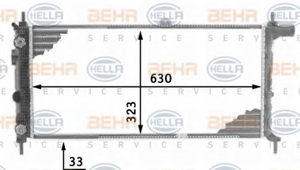 BEHR HELLA SERVICE 8MK 376 716-701 Радиатор, охлаждение двигателя 