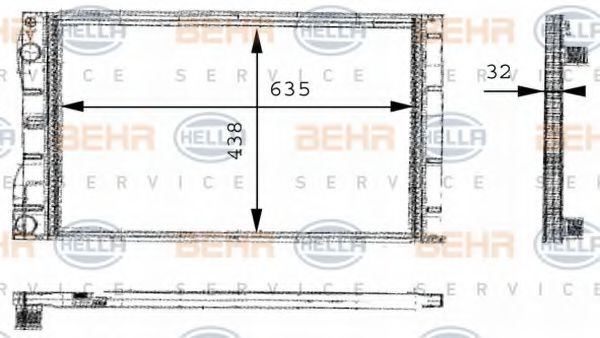 BEHR HELLA SERVICE 8MK 376 717-031 Радиатор, охлаждение двигателя 