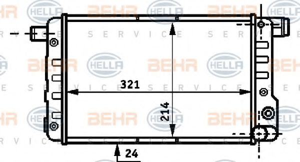 BEHR HELLA SERVICE 8MK 376 717-051 Радиатор, охлаждение двигателя 