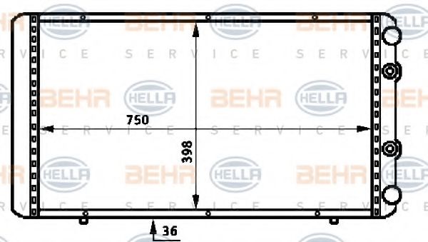 BEHR HELLA SERVICE 8MK 376 717-091 Радиатор, охлаждение двигателя 