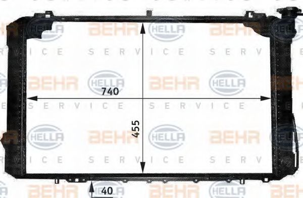 BEHR HELLA SERVICE 8MK 376 717-141 Радиатор, охлаждение двигателя 