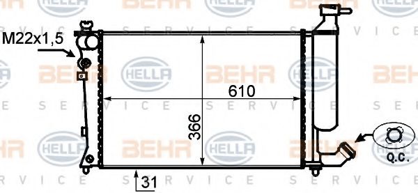 BEHR HELLA SERVICE 8MK 376 717-171 Радиатор, охлаждение двигателя 