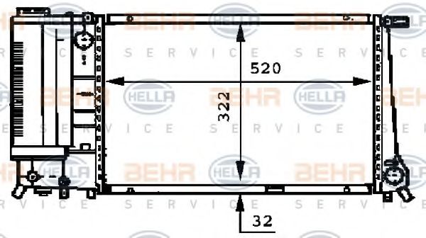 BEHR HELLA SERVICE 8MK 376 717-211 Радиатор, охлаждение двигателя 