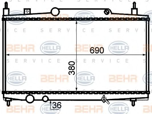 BEHR HELLA SERVICE 8MK 376 717-591 Радиатор, охлаждение двигателя для PEUGEOT 807 (Пежо 807)