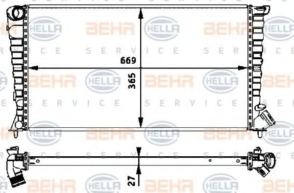 BEHR HELLA SERVICE 8MK 376 717-601 Радиатор, охлаждение двигателя для PEUGEOT 306 (Пежо 306) BEHR HELLA SERVICE 8MK 376 717-601 Радиатор, охлаждение двигателя для PEUGEOT 306 (Пежо 306)