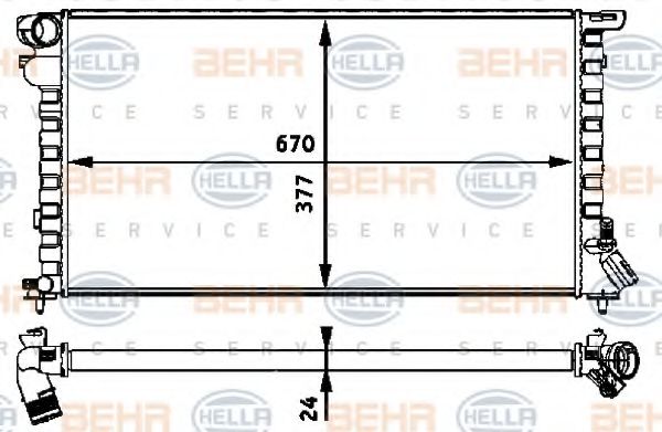 BEHR HELLA SERVICE 8MK 376 717-631 Радиатор, охлаждение двигателя для PEUGEOT 306 (Пежо 306) BEHR HELLA SERVICE 8MK 376 717-631 Радиатор, охлаждение двигателя для PEUGEOT 306 (Пежо 306)