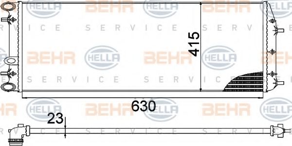BEHR HELLA SERVICE 8MK 376 717-704 Радиатор, охлаждение двигателя 