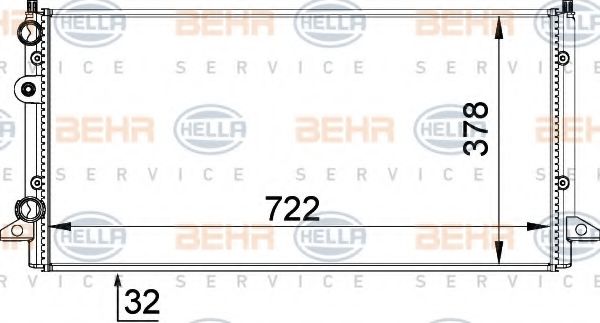 BEHR HELLA SERVICE 8MK 376 717-751 Радиатор, охлаждение двигателя 