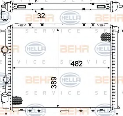 BEHR HELLA SERVICE 8MK 376 717-791 Радиатор, охлаждение двигателя 