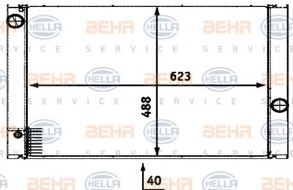 BEHR HELLA SERVICE 8MK 376 718-001 Радиатор, охлаждение двигателя 