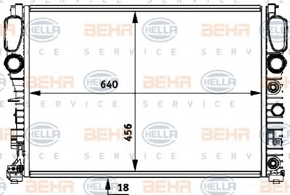 BEHR HELLA SERVICE 8MK 376 718-011 Радиатор, охлаждение двигателя 