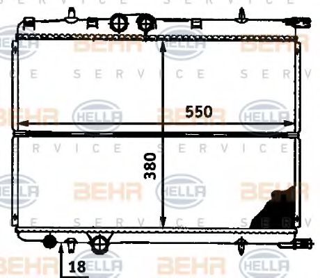 BEHR HELLA SERVICE 8MK 376 718-171 Радиатор, охлаждение двигателя для CITROËN XSARA PICASSO (CитроËн Ксара пикассо) BEHR HELLA SERVICE 8MK 376 718-171 Радиатор, охлаждение двигателя для CITROËN XSARA PICASSO (CитроËн Ксара пикассо)