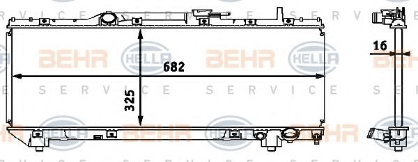 BEHR HELLA SERVICE 8MK 376 718-371 Радиатор, охлаждение двигателя 